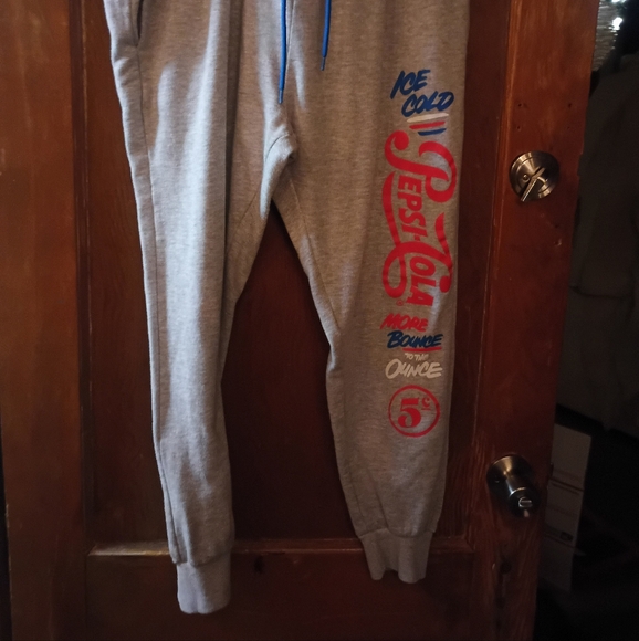 Pepsi Gray Jersey Cola Sweatpants with Blue Drawstring - Picture 2 of 8